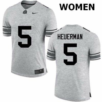 NCAA Ohio State Buckeyes Women's #5 Jeff Heuerman Gray Nike Football College Jersey DMR8545MX